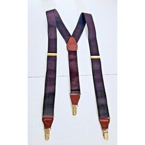 Pelican USA Suspenders Elastic Purple Stretch w/Brass Gold Clips And Y Back